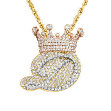 Yellow King D Pendant in 14k Gold 3.82 Ctw